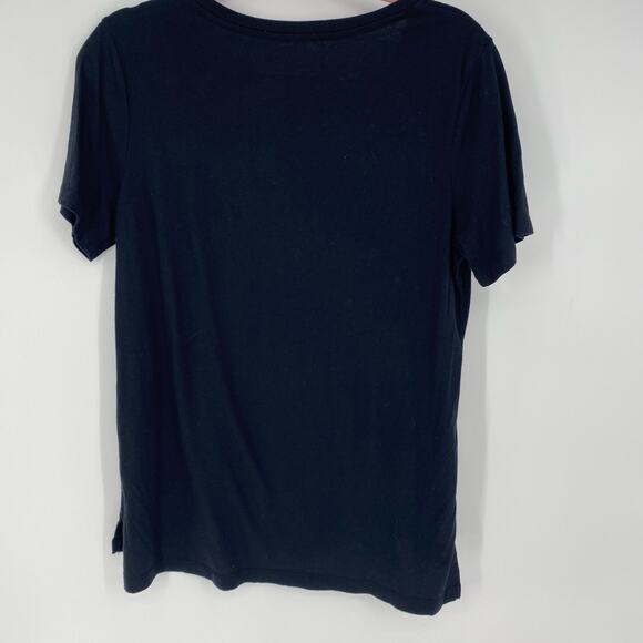 Eddie Bauer T-shirt Women’s Medium Black Cotton & Modal Staple Wardrobe Tradmom - Picture 2 of 8
